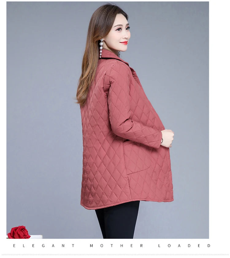 Autumn winter Warm thin quilted jacket Long-sleeved Jacket Parkas new middle age women cotton-padded tops mother Cotton coat