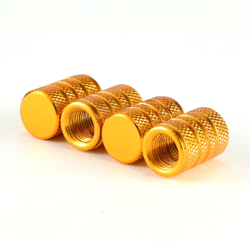 4Pcs Car Tire Valve Stems Cap Knurling Style Tire Valve Cap Aluminum Tire Wheel Stem Air Valve Cap car Universal accessories