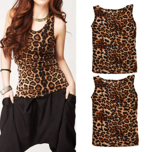 Hirigin 2019 Spring Newest Hot Sale Women Leopard Vest Top Sleeveless Tank Tops Casual Sweatshirt Clothes Summer Party Night