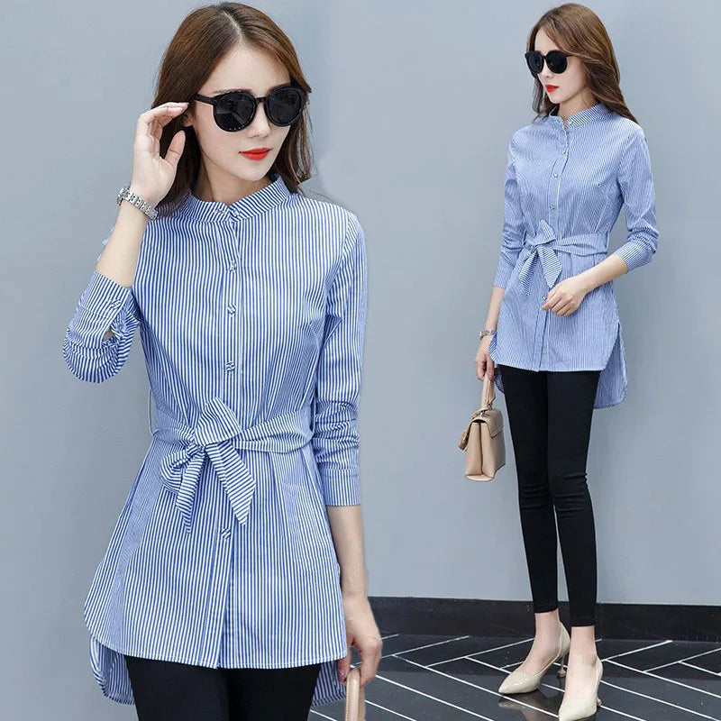 Office Work Wear Women Spring Summer Style Chiffon Blouses Shirts Lady Casual Bow Tie Sashes Long Sleeve Blusas Tops DF1771