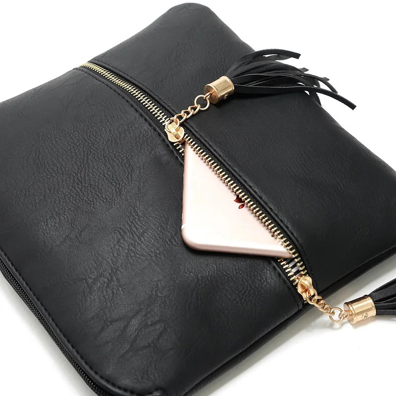 REPRCLA Fashion Tassel Women Bag PU Leather Flap Shoulder Messenger Bag Luxury Handbag Designer Crossbody Bags for Women bolsa