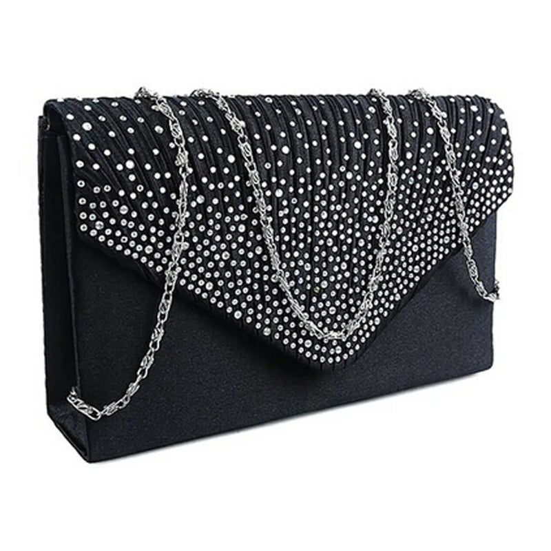 Ladies Satin Clutches Evening Bags Crystal Bling Handbags Wedding Party Purse Envelope Fashion Womens Bags Wallet Clutch Bag Hot