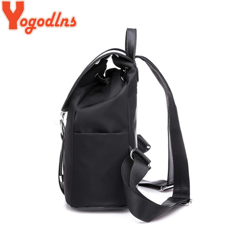 Yogodlns Women Backpack Preppy Style Back Bags for Teenage Girls Fashion Bag New Design Nylon Backpack Waterproof Rucksack