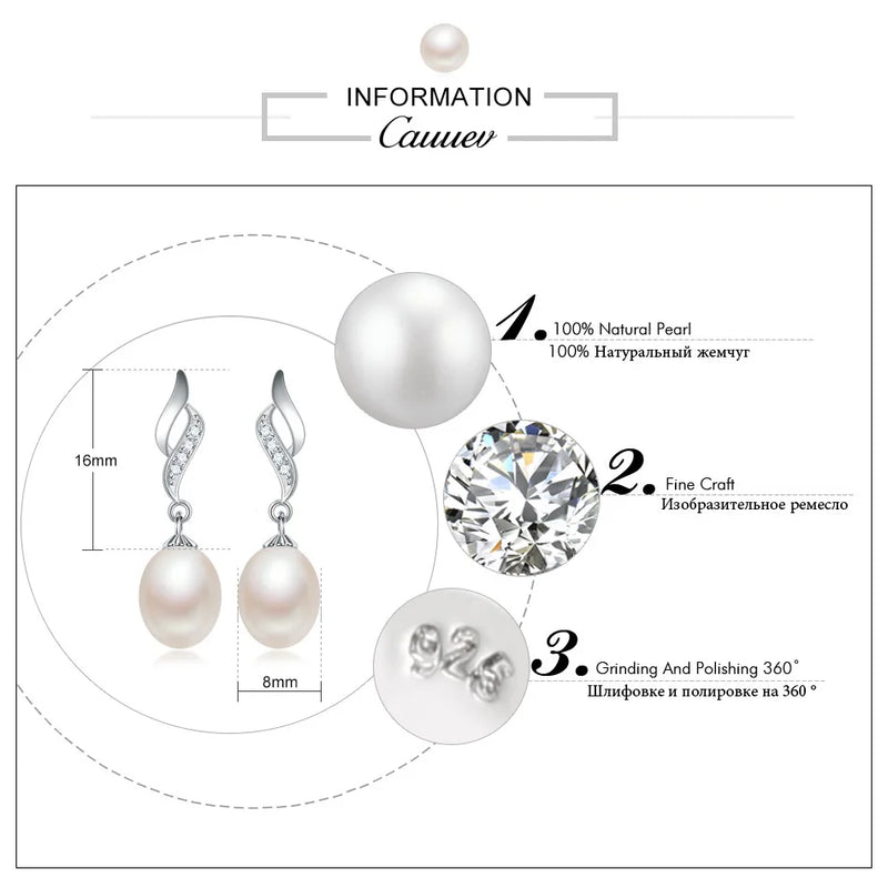 AAAA High quality Natural pearl long drop earrings 2023 Hot selling 925 sterling silver jewelry for women 5 colors Sale Price