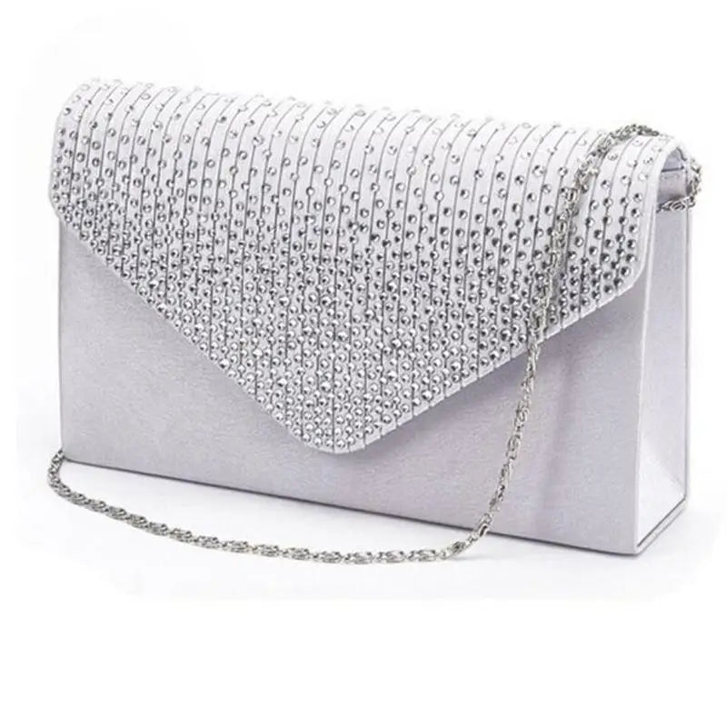 Bague Femme Ladies Large Evening Satin  Diamante Ladies Clutch Bag Party  Envelope Bag Sacos Saraas Mulheres