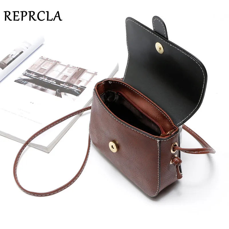 REPRCLA New Arrivals Women Bags Small Vintage Shoulder Bag Pu Leather Women Messenger Bags Crossbody Designer Ladies Bag