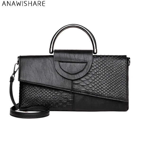 ANAWISHARE Women Day Clutches Alligator Leather Handbag Crossbody Bag For Women Bags Shoulder Bags Evening Party Bags