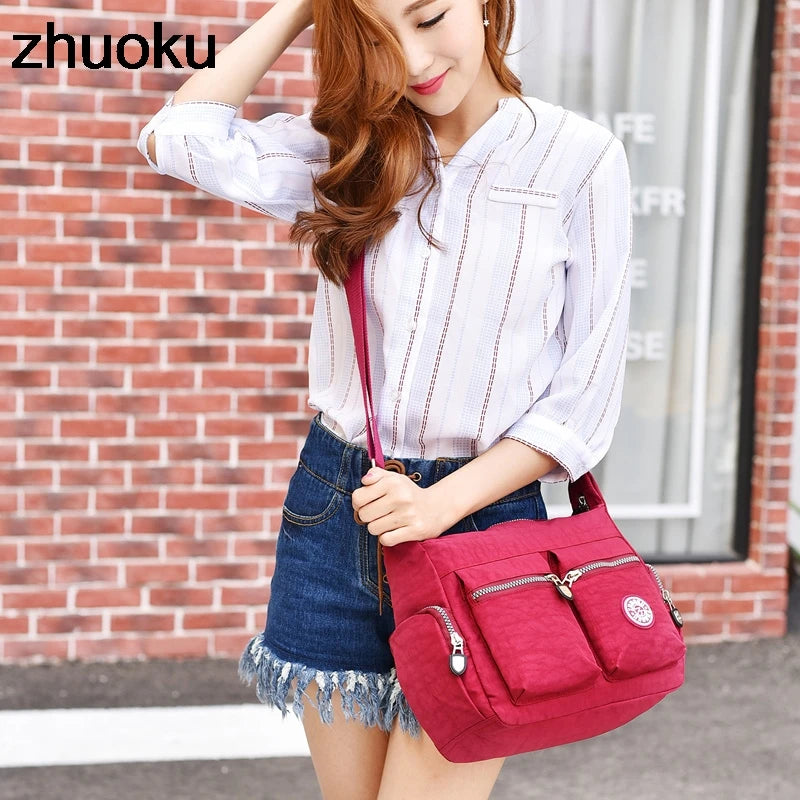 Women Top-handle Shoulder Bag Designer Handbag Famous Brand Nylon Female Casual Shopping Tote Hobos Crossbody Bag Messenger Bags