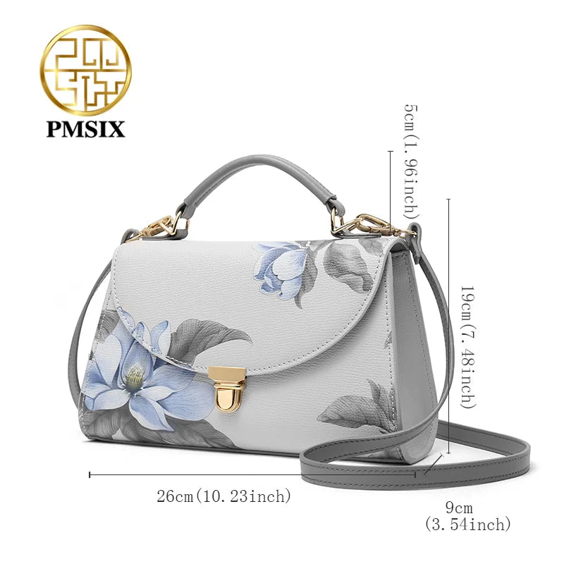 PMSIX Fashion Women's Shoulder Bags Simple Ladies' Small Handbag Floral Printing Crossbody Bag Vintage Hasp Messenger Bag 2020