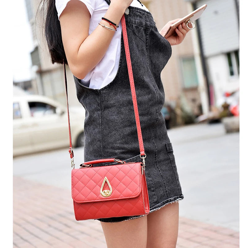 REPRCLA Brand Fashion Small Shoulder Bag Plaid PU Leather Women Messenger Bags Crossbody Designer Handbags Top-handle Women Bag