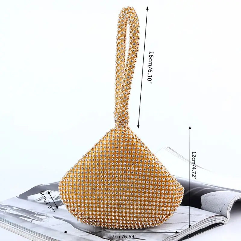 Fashion Vintage Women's Triangle Glitter Handbag Purse Clutch Evening Luxury Bags Party Prom Lady Female Small Bag New