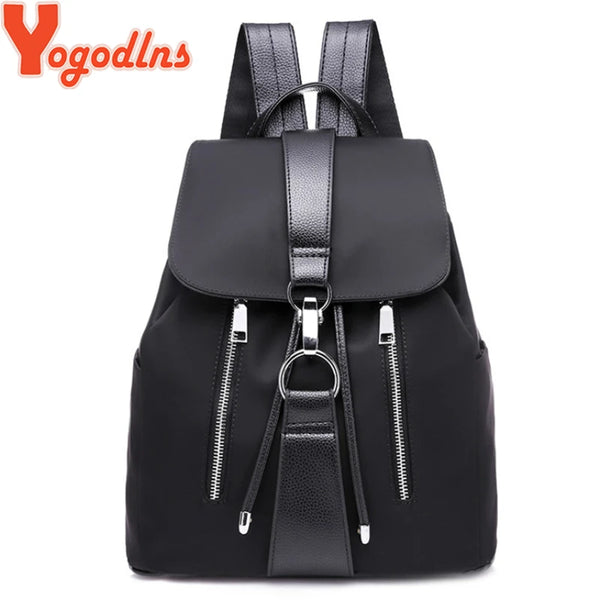 Yogodlns Women Backpack Preppy Style Back Bags for Teenage Girls Fashion Bag New Design Nylon Backpack Waterproof Rucksack