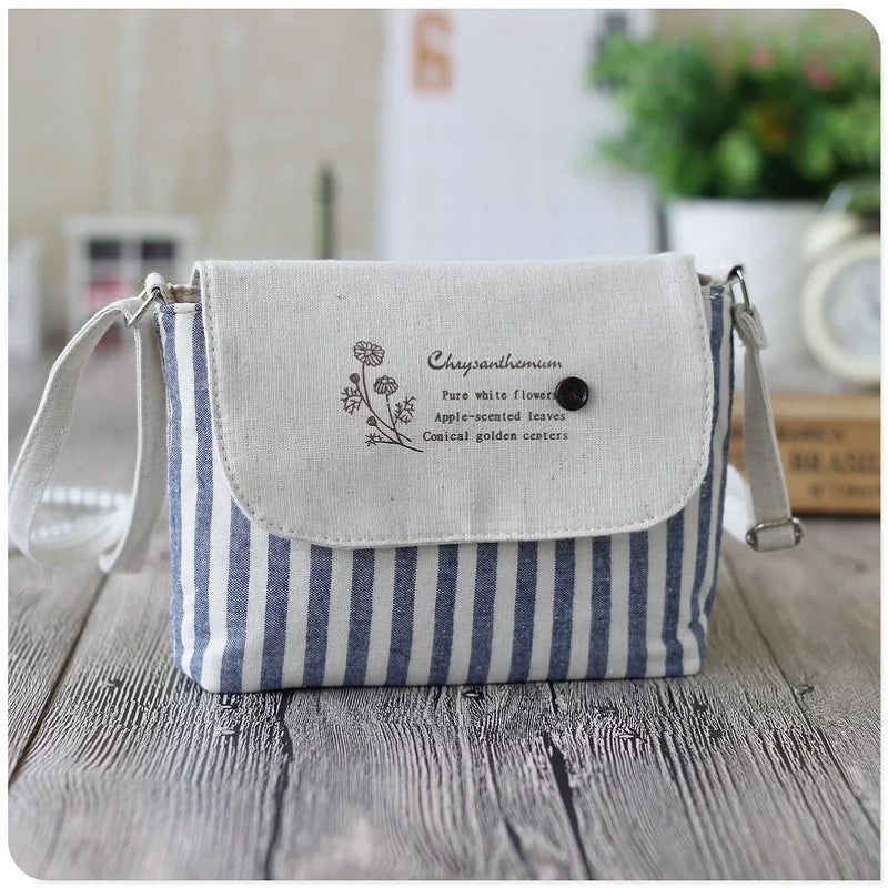 HAPPIEST Women's Shoulder Bags Cotton Striped Ladies Handbags Crossbody Small Phone Pouches Female Purse for Girls Women 2023