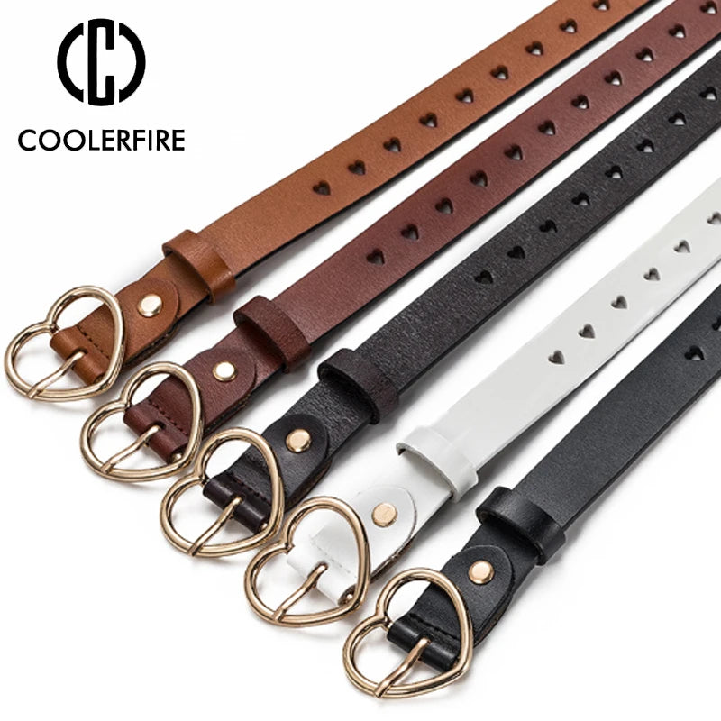 New Buckles Belt Female Deduction Side Gold Buckle Jeans Wild Belts For Women Fashion Students Simple Casual Trousers Belt LB012
