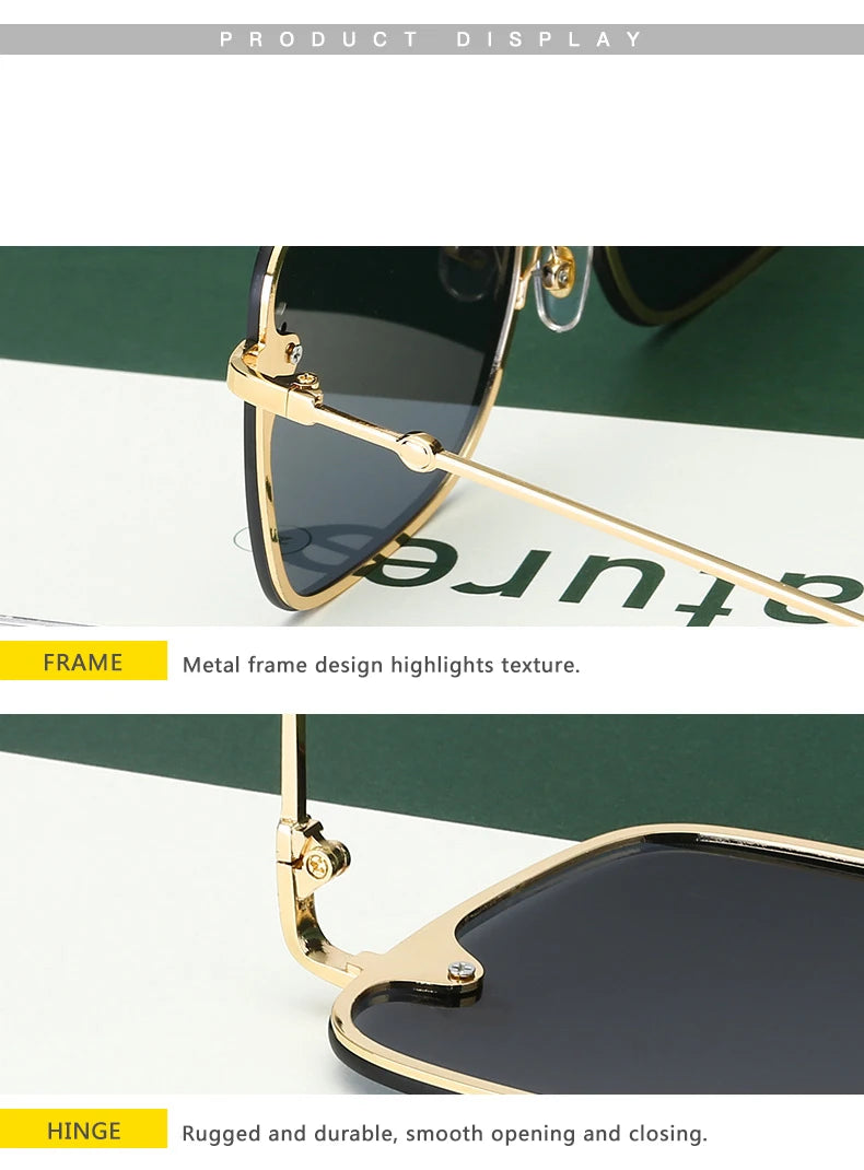New Fashion Lady Oversize Rimless Square Bee Sunglasses Women Men Small Glasses Gradient Sun Glasses Female UV400