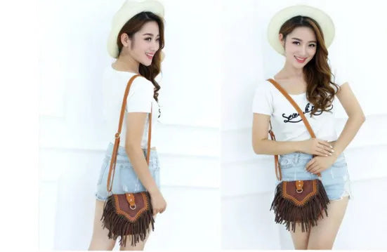 Bohemian bag Boho Free Spirit Tassel Cross Body Purse Retro Hippie Designer Women's Gypsy Fringe Bohemian Shoulder Bag