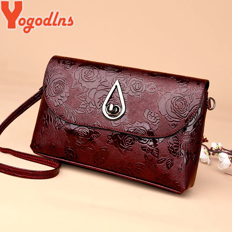 Yogodlns Luxury Handbags Women Bag Designer Flower Embossed Shoulder Bag Envelope Bag Ladies Flap Crossbody Bag Lady Purse bolso