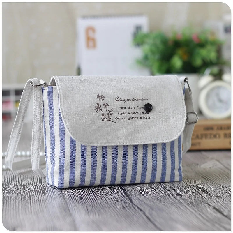 HAPPIEST Women's Shoulder Bags Cotton Striped Ladies Handbags Crossbody Small Phone Pouches Female Purse for Girls Women 2023