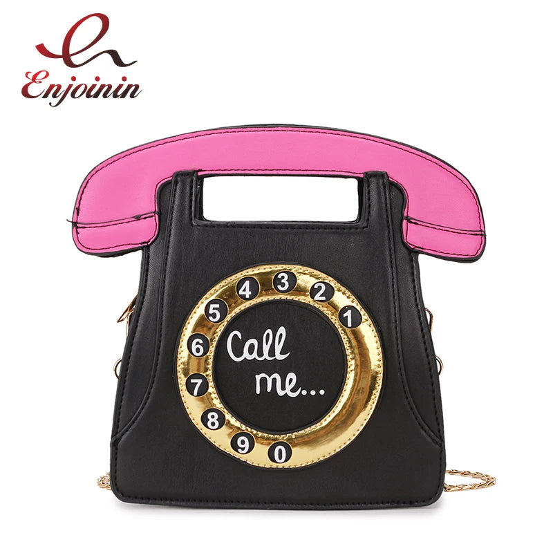 Novelty Phone Design Shoulder Crossbody Bag Women Fashion Purses and Handbags Casual Girl  Chain Shoulder Bag Female Clutch Bag