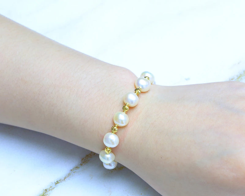 BaroqueOnly High Quality Natural Freshwater Pearl Bracelets ROUND CLASP mixed-colour irregular Pearl Jewelry customizable HD