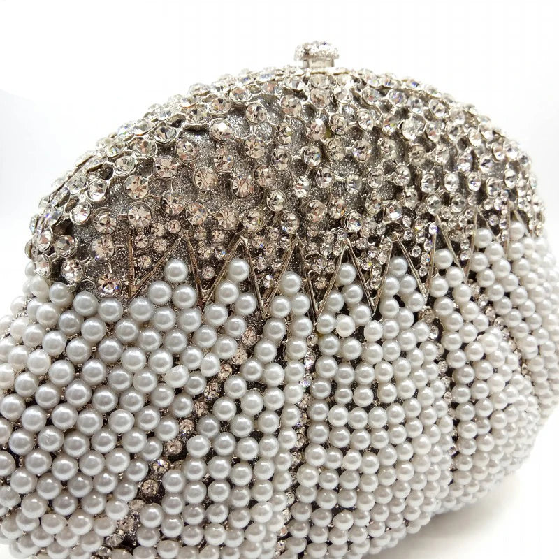 Elegant women evening party handbag diamonds elegant purses luxury clutch bridal wedding party pearl wallet crystal purses bag