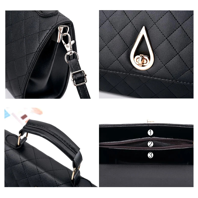 REPRCLA Brand Fashion Small Shoulder Bag Plaid PU Leather Women Messenger Bags Crossbody Designer Handbags Top-handle Women Bag