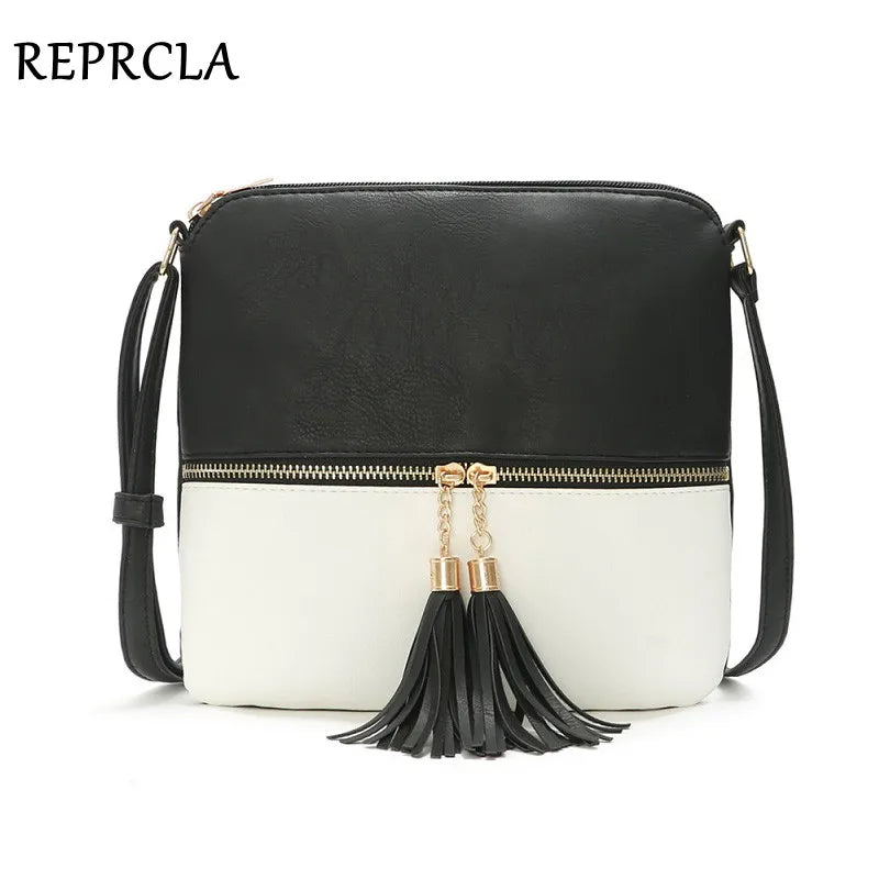 REPRCLA Fashion Tassel Women Bag PU Leather Flap Shoulder Messenger Bag Luxury Handbag Designer Crossbody Bags for Women bolsa