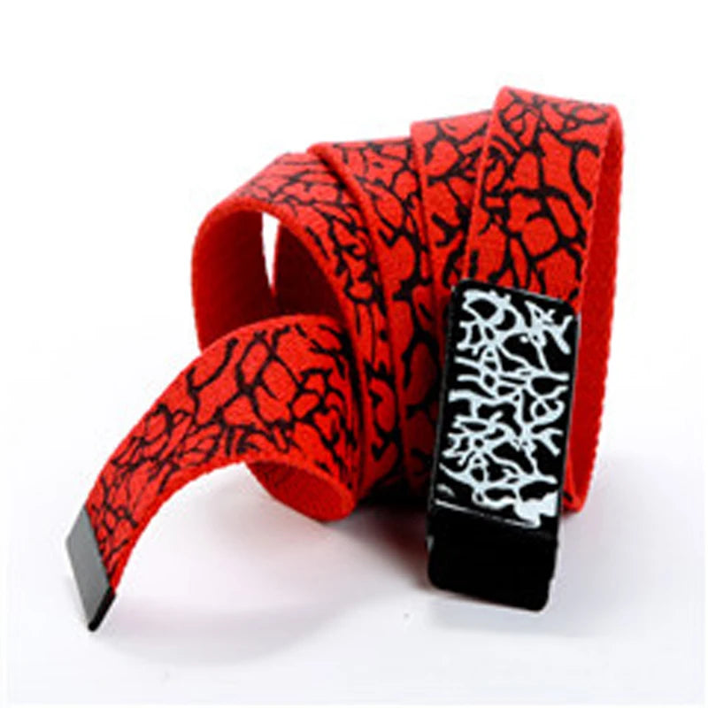 Fashion Pop Print Street Dance Graffiti Popular Casual Men's and Women's Clothes Couple Canvas Belt