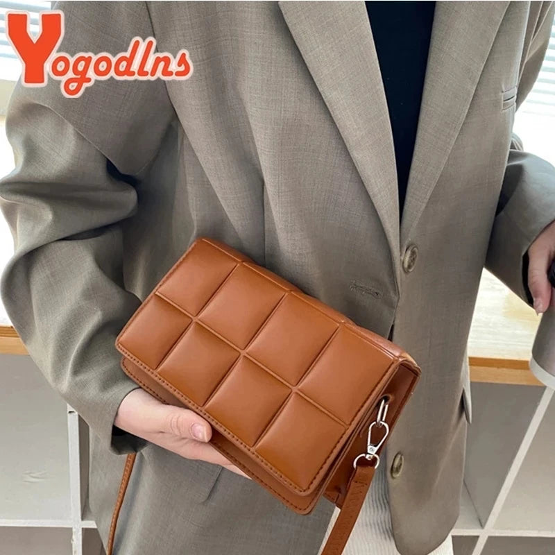 Yogodlns Women's Bag Autumn Winter Female Literary Single-Shoulder Bag Minority Design Cross-Body Bag Trend Women's Bag femme