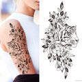 Sexy Flower Bird Temporary Waterproof Tattoo Sticker Girl Butterfly Dreamcatcher Cross Body Arm Sleeve Chest Fake Totem Women