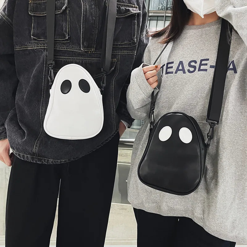 Ghost Bag Purse Funny Personality Shoulder Bags Fun Lovely Devil Cute Bag Clash Colors Stitching Tide PU Small Capacity Satchel