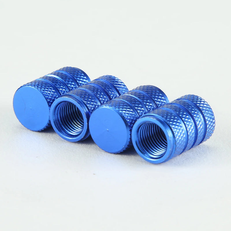 4Pcs Car Tire Valve Stems Cap Knurling Style Tire Valve Cap Aluminum Tire Wheel Stem Air Valve Cap car Universal accessories