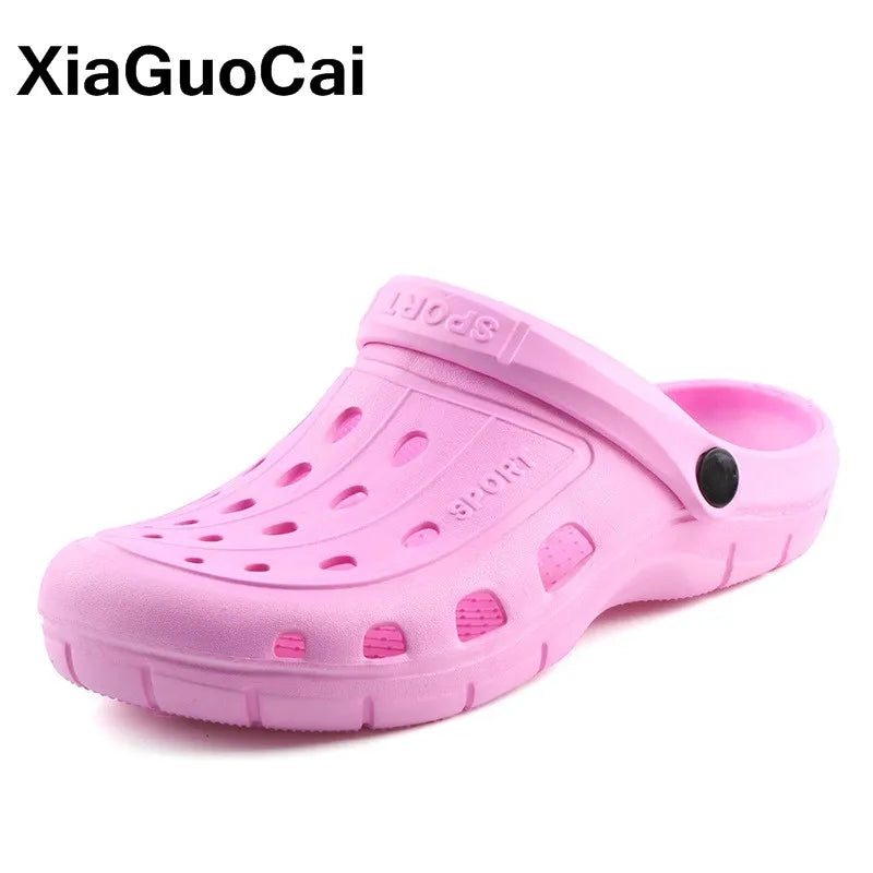 2021 Summer Women Clogs Breathable Casual Home Slippers Female Garden Shoes Cheap Beach Sandals Mules Antiskid Bathroom Slipper