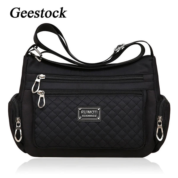 Geestock Nylon Women's Shoulder Bag Waterproof Crossbody Bag Casual Female Messenger Bags Large Capacity Handbag сумка женская