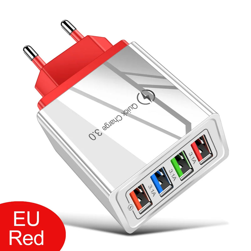 For iPhone 14 USB Charger Quick Charge 3.0 For Samsung Xiaomi mi Tablets Mobile Phone Charger Adapter EU/US Plug Fast Charging
