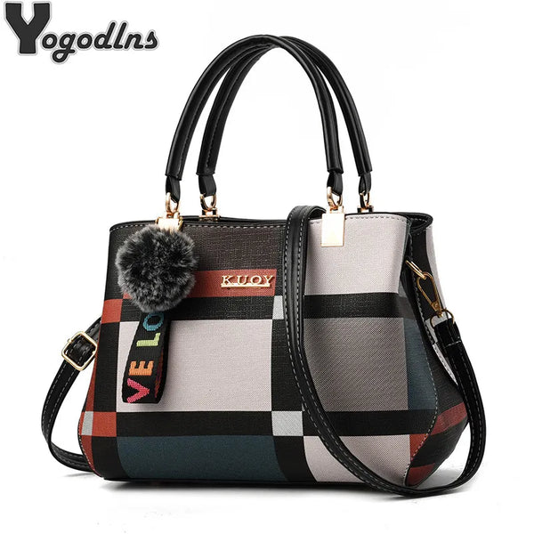 Elegant Designer Handbags Women Bags Messenger PU Leather Crossbody Bags Hairball tassen Girls Shoulder Bag Top-hand Tote Bag