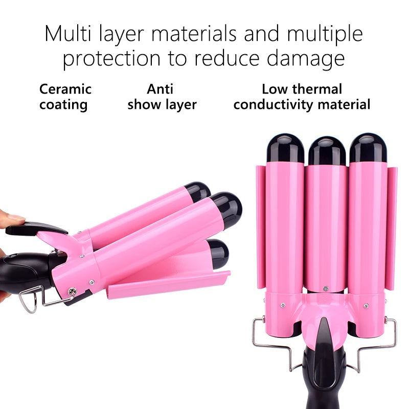 Professional Hair Curling Iron Ceramic Triple Barrel Hair Curler Irons Hair Wave Waver Styling Tools Hair Styler Wand