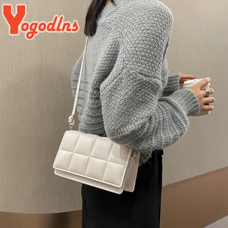 Yogodlns Women's Bag Autumn Winter Female Literary Single-Shoulder Bag Minority Design Cross-Body Bag Trend Women's Bag femme