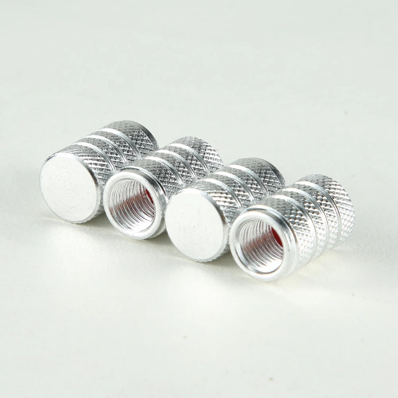 4Pcs Car Tire Valve Stems Cap Knurling Style Tire Valve Cap Aluminum Tire Wheel Stem Air Valve Cap car Universal accessories