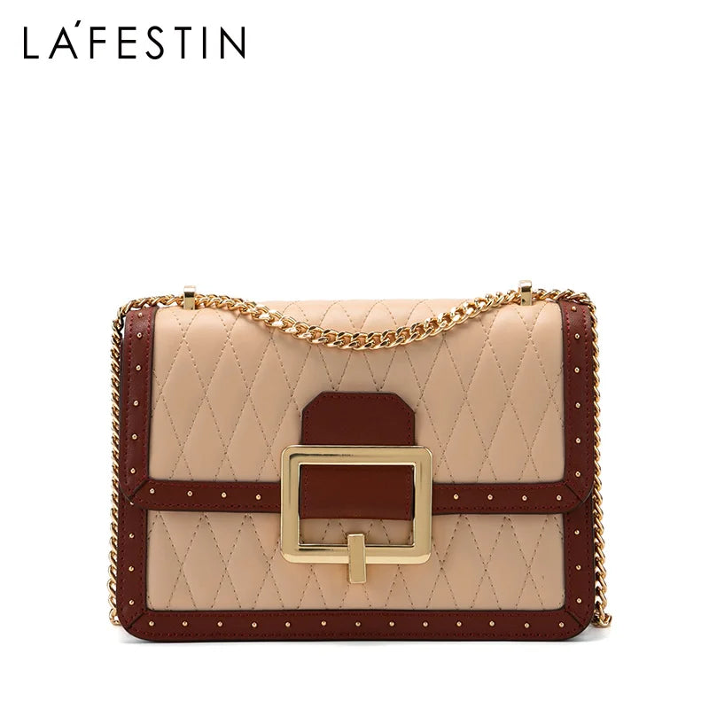 LA FESTIN 2023 New Niche Chain Satchels Organ Designer Women Retro Shoulder Fashion Messenger Square Bag Luxury Leather Handbag