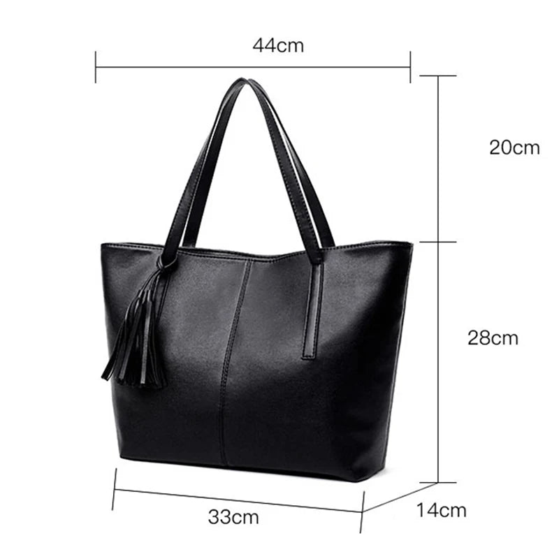 Ladies Large Capacity Handbags Women Retro Tassel Design Tote Luxury Brand PU Leather Shoulder Bag Female Top Handle Sac A Main