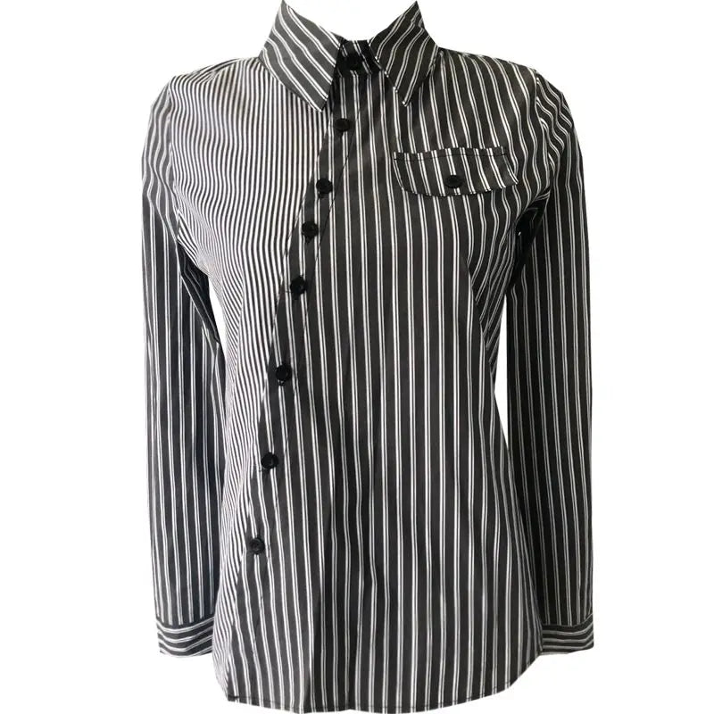 stretchy shirts women office lady striped shirts  women tops and bloues