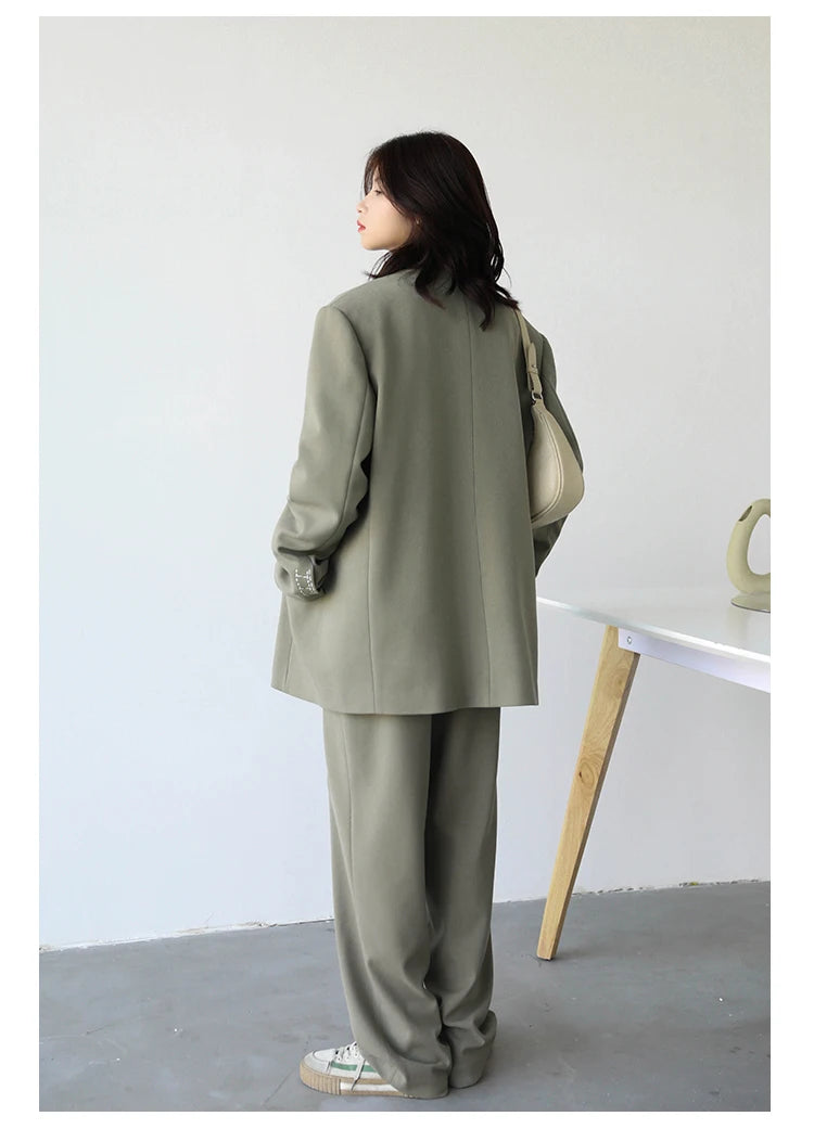 CHICVEN  Women Office Lady Blazer Cuff Embroidery Wide Shoulder Twill Suit Women's Autumn Ladies Outerwear  Stylish Tops