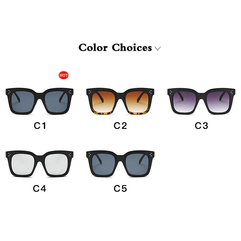 2020 Square Sunglasses Women Big Size Eyewear Lunette Femme Luxury Brand Sunglasses Women Vintage Rivet Sun Glasse UV400