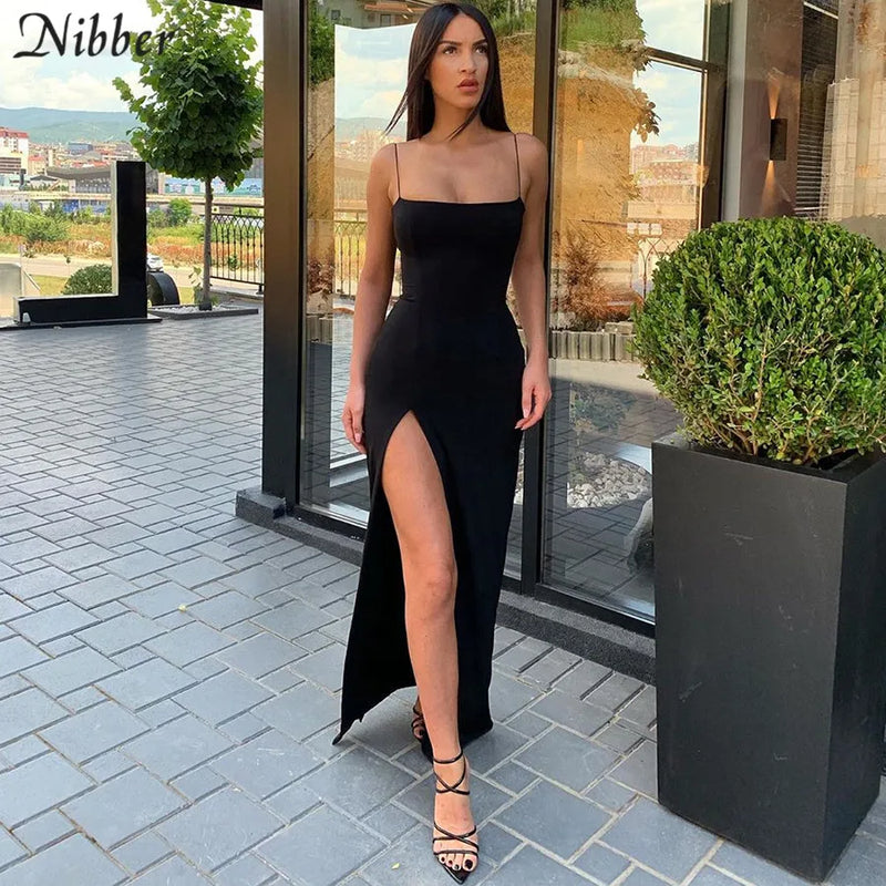 Nibber red black New year christmas party long dresses women spring Basic bodycon lace up stretch Slim midi dresses femme