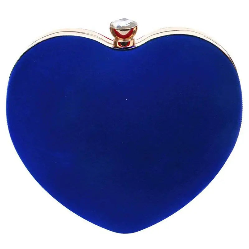 NEW-Heart Shape Clutch Bag Messenger Shoulder Handbag Tote Evening Bag Purse,blue