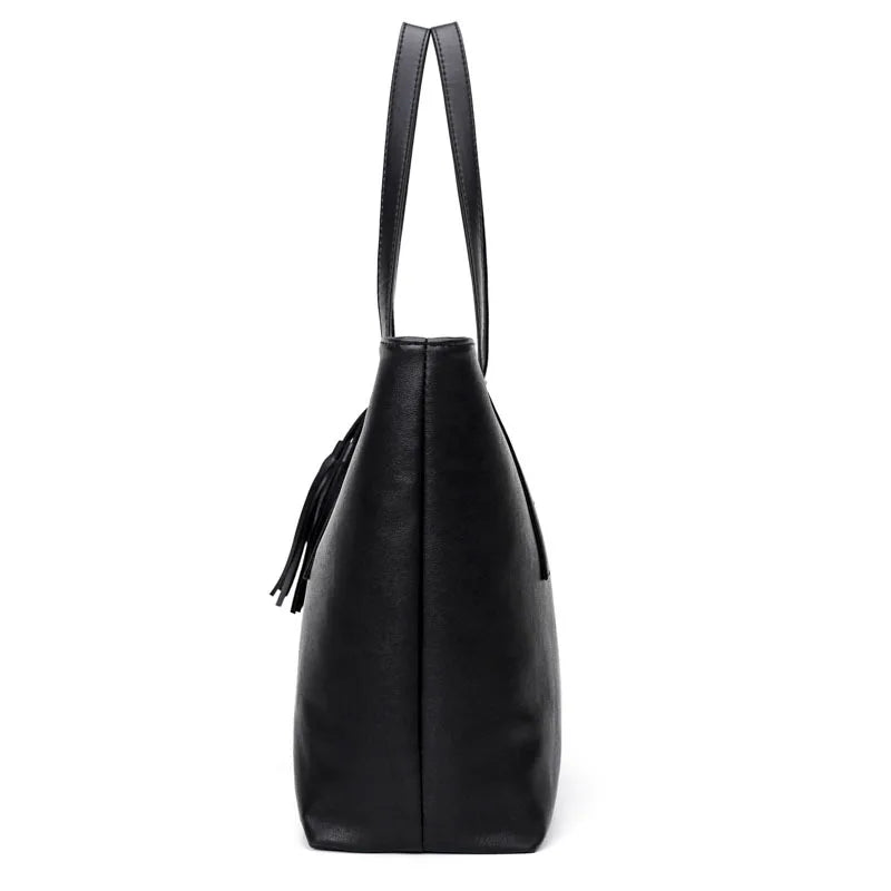 Ladies Large Capacity Handbags Women Retro Tassel Design Tote Luxury Brand PU Leather Shoulder Bag Female Top Handle Sac A Main