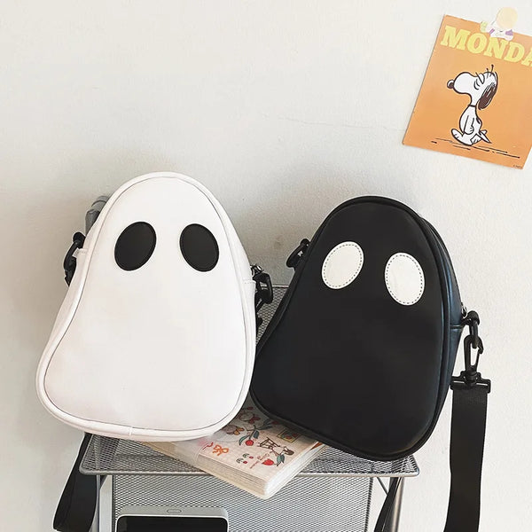 Ghost Bag Purse Funny Personality Shoulder Bags Fun Lovely Devil Cute Bag Clash Colors Stitching Tide PU Small Capacity Satchel