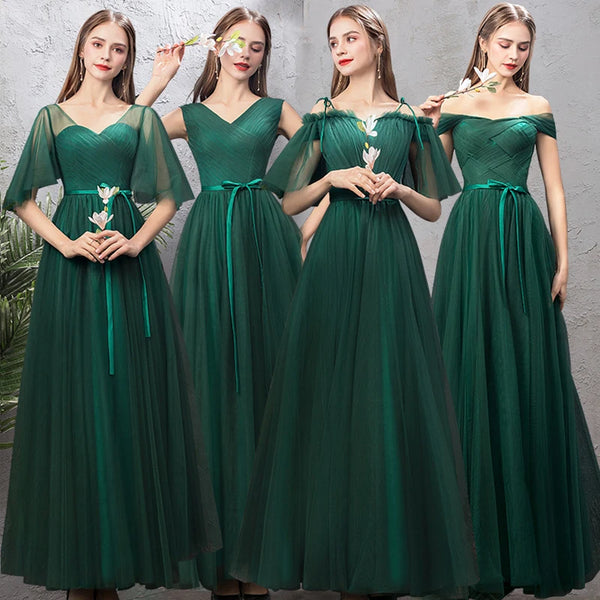 New Dark green sleeveless lady girl women princess bridesmaid banquet party ball prom performance dress gown free shipping