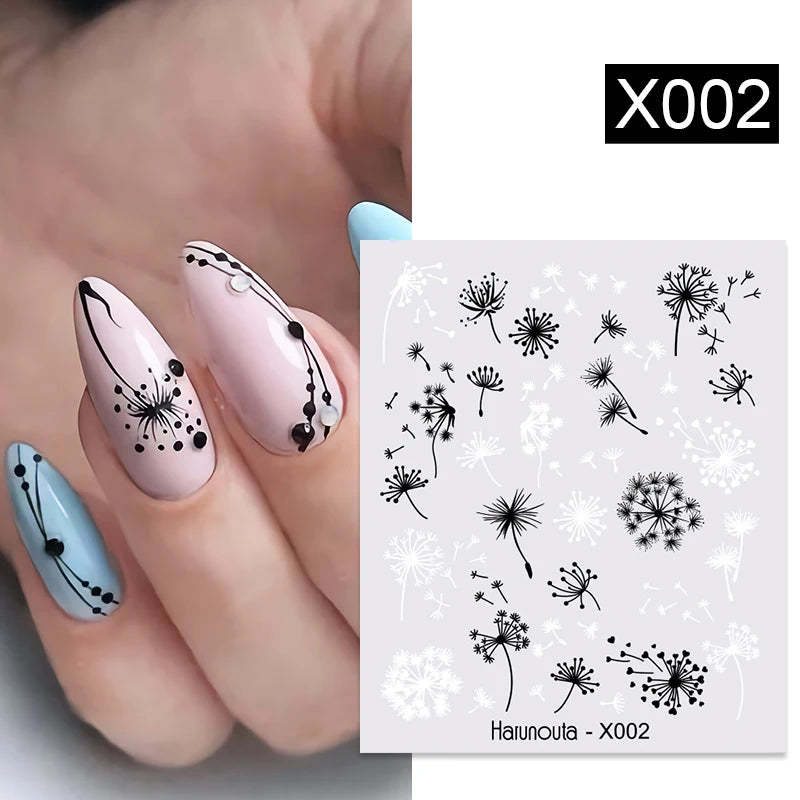 Harunouta 1 Sheet Nail Water Decals Transfer Lavender Spring Flower Leaves Nail Art Stickers Nail Art Manicure DIY